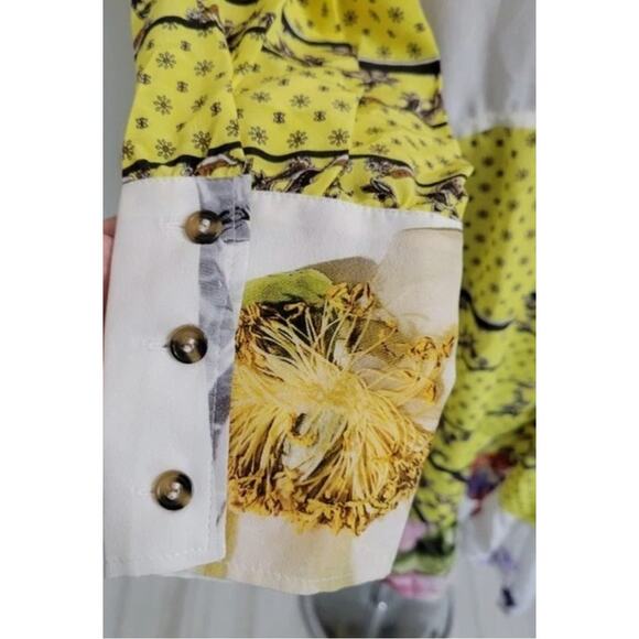 NEW GANNI Hemlock Silk Chiffon Floral Color Block Dress (SOLD OUT) - Size 38 - Picture 9 of 10